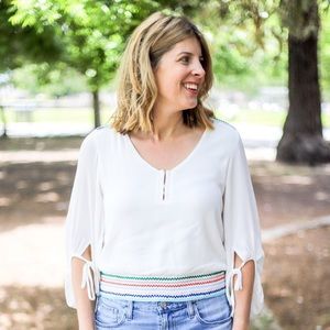 Chloe Oliver Marjorie top white, size small